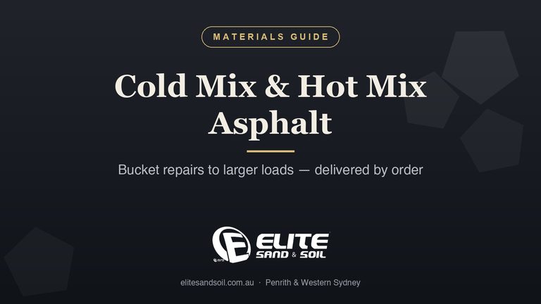 Elite Sand & Soil cold mix and hot mix asphalt guide, Sydney