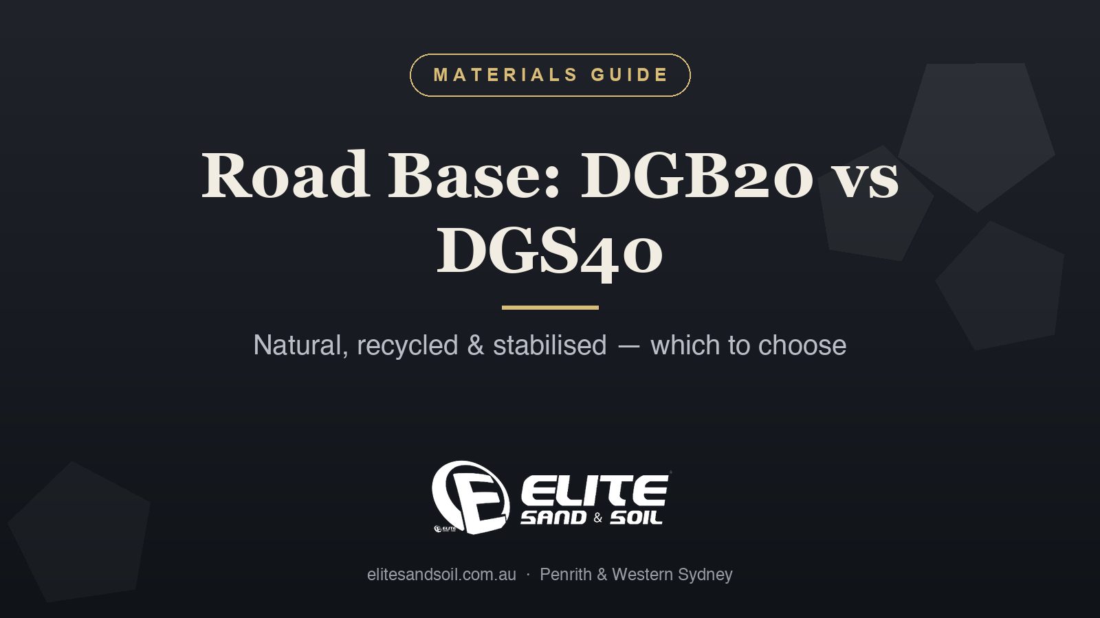 What is Road Base? DGB20 vs DGS40 – Aggregate Options - Elite Sand & Soil